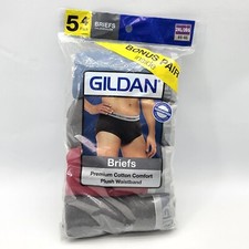     5pk Gildan Men  s 100 Cotton Briefs Size 2XL 44-46 