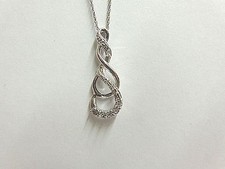 diamond necklace in sterling silver 18in lg wgt 3.2 grams