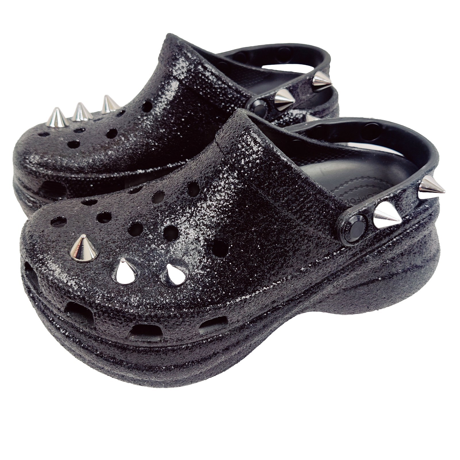 Crocs Classic Bae Glitter Sparkle Chrome Stud Clog Wo… Gem