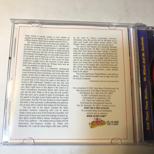 Teddy Wilson And Then They Wrote / Mr. Wilson & Mr. Gershwin (CD 2001) 2 on 1 - Picture 5 of 6