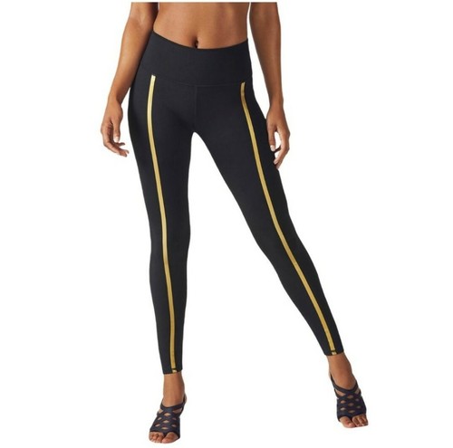 Fabletics Black Gold Stripe Leggings 