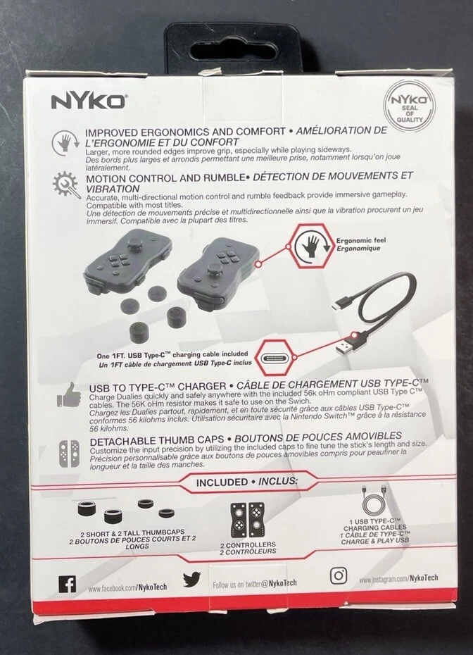 Nyko Dualies Motion Controller Set for Nintendo Switch [ BLACK ] NEW - Image 2 of 4