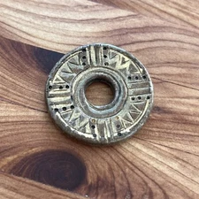 Vintage Antique Old Stock Carved Gilded Wood Pendant Bead