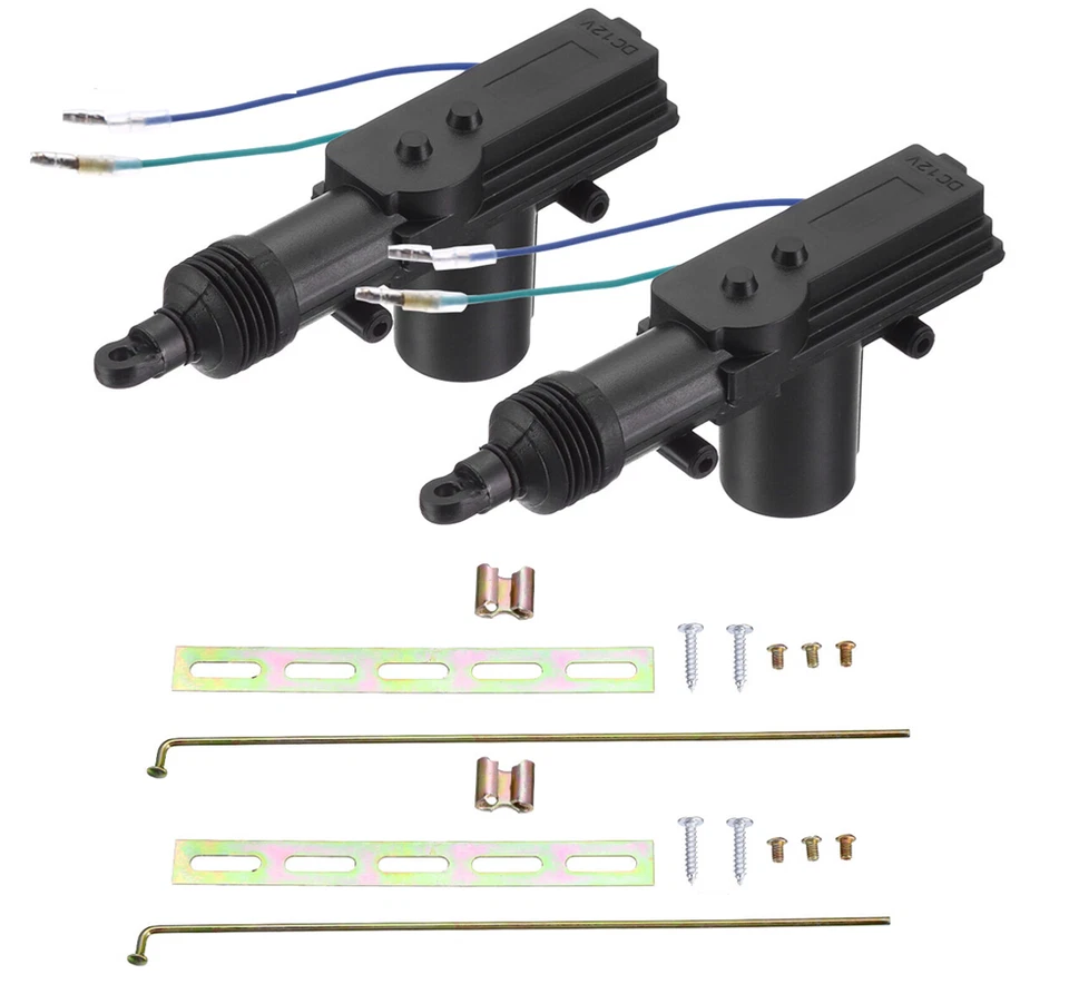 2X Motor actuador de cerradura de puerta eléctrica universal de plástico de alta resistencia 2 cables 12V negro Foto 4 de 4