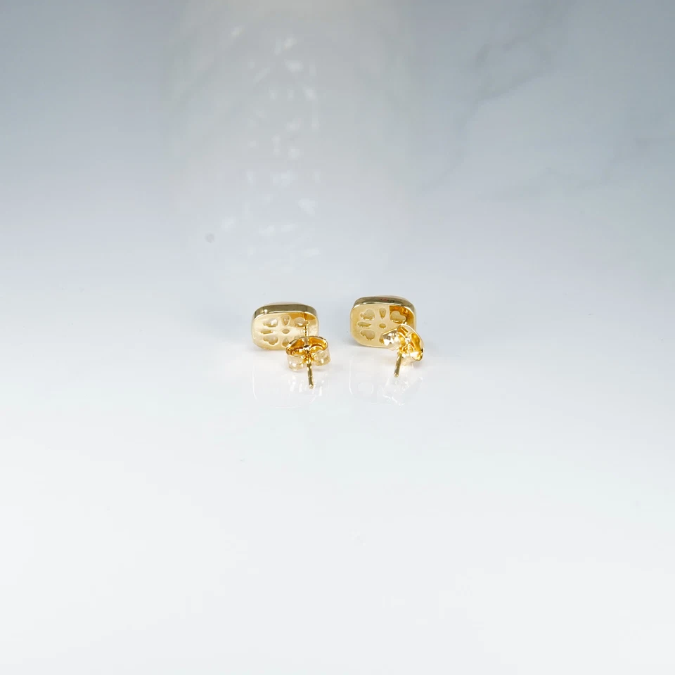 Pendientes de perlas blancas puras premium enchapados en oro espejo joyería fina Foto 3 de 4