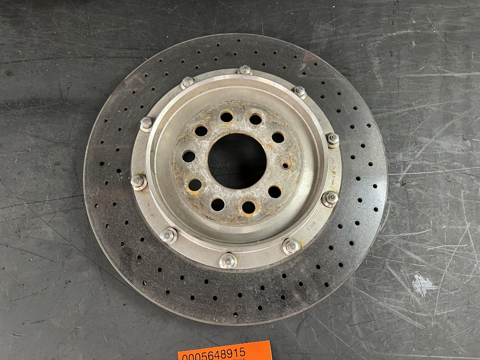 2007 BENTLEY CONTINENTAL GT DRIVER LEFT REAR CERAMIC BRAKE ROTOR ID# 4E0615601N