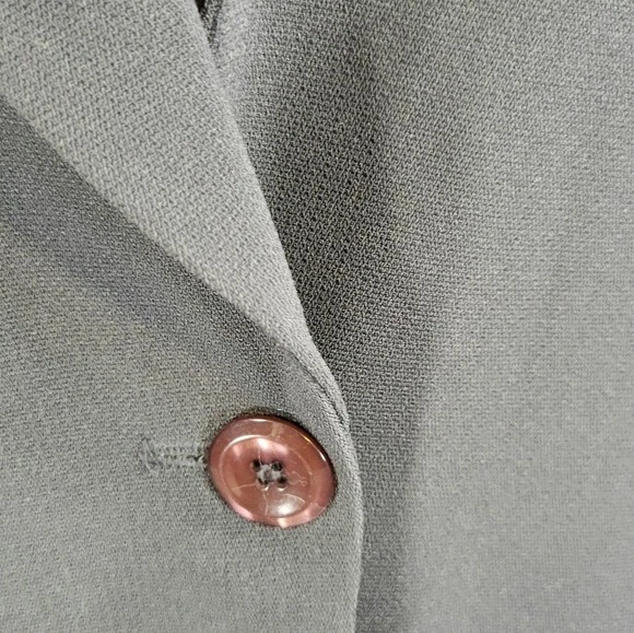 Blazer largo Studio I gris oscuro academia manga larga un botón con bolsillos talla 10 Foto 3 de 4