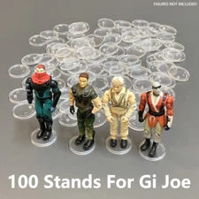 LOT 100 VINTAGEGI JOE Display STANDS BASE FOR  ACTION FIGURES CLEAR G.I JOE Toy