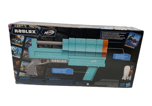 Nerf Roblox Shark Bite Web Launcher- Pump Action Blaster -NEW