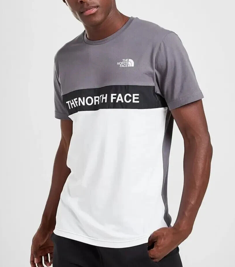 The North Face Men's Colour Blocked TShirt / Grey White / RRP £30 eBay