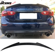 Fits 14-24 Infiniti Q50 Real Carbon Fiber Rear Trunk Spoiler Wing M4 Style