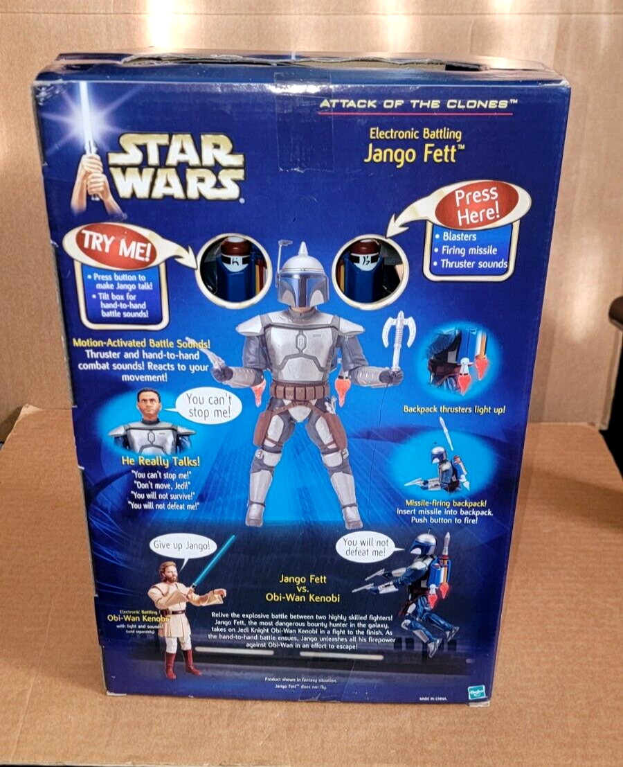 12 inch JANGO FETT FIGURE - ELECTRONIC SOUND FX - ATTACK OF THE CLONES (japan import) by Hasbro [並行輸入品] Amazon.com: Star Wars Episode II Attack of The Clones: 12