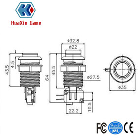7 x MIX color HAPP LONG ARCADE PUSH BUTTON , JAMMA, MULTICADE with micro switch