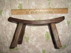 Handcrafted Natural Dark Wood Vintage Tribal Sleep Bench to Support Head & Neck — photo 5
