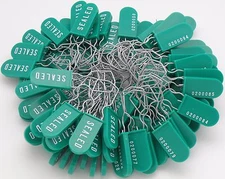 Padlock Metal Wire Security Seal Pack of 100 Green Made In USA