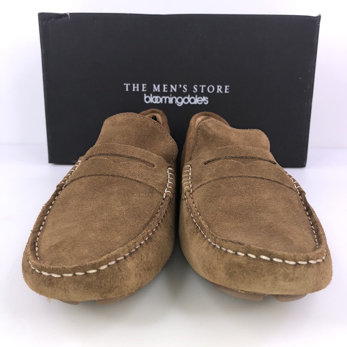 Bloomingdale’s- The Men\'s Store- Penny Loafer Drivers, Mahogany
Pebble tan brown Adler Chocolate Brown Pebble Leather Lug Penny Loafers main image 4