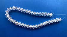 40 Crystal Glass Prism Faceted Rondelle Beads 12mm x 10mm Clear AB Color NEW