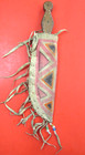 NATIVE AMERICAN INDIAN DAG KNIFE PAINTED LEATHER SHEATH 1800S PLAINS LARGE RARE — photo 2