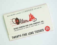 Vintage Olden Camera  Lens Co. Lens Tissues   Awesome Retro New York Graphics 
