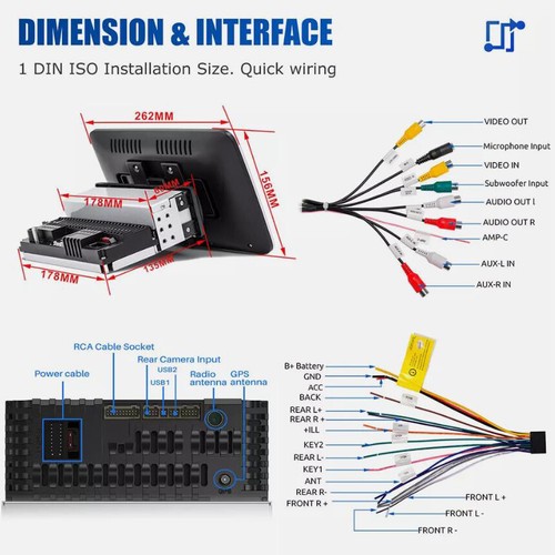 10.1'' 2G+64G Single Rotatable Touch Screen Android 13 Head Unit with GPS WiFi - Picture 13 of 14