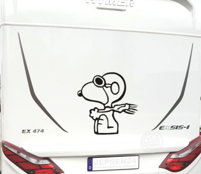 Autoaufkleber Snoopy 60x59cm Baron Pilot S4 Wohnmobil Bus Wohnwagen LKW Wand