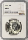 1967 50c Kennedy Silver Half Dollar NGC MS65