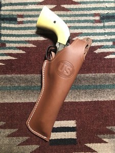 Fits Colt SAA Ruger Vaquero EMF Uberti 1873 5.5" Leather Thumb Break Holster US