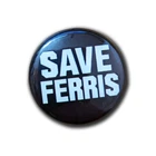 Ferris Bueller's Day Off badge, Retro Prop 'Save Ferris' 1” Cosplay Button