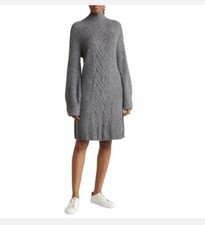 NWT $140 Stitchdrop x Nordstrom Cable Knit Sweater Dress Grey Sz S