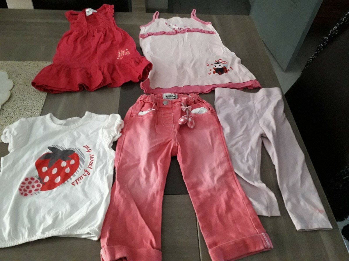 Ensemble 3 Pièces Multicouleur Velours – Taille 18/24 Mois Fille, Occasion Très Bon état