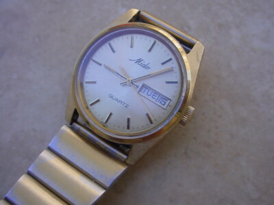 Vintage Mido, Quartz Cal. ESA 9362. 34mm 10 Micron Gold Case, Serviced.