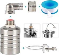 Float Valve,1/2" to 3/4'' Water Float Valve, 304 Stainless Steel Fully Automa...