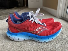 SAUCONY Womens Kinvara 14 USA Red/White/Blue Engineered Mesh Running Size 8