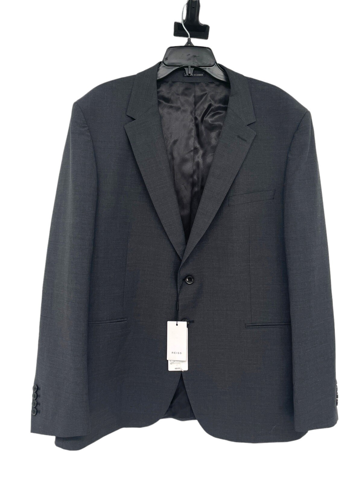 Reiss Men's Hope Blazer 2 Button  Notch Travel Jacket Size 46 Regular Charcoal image 2