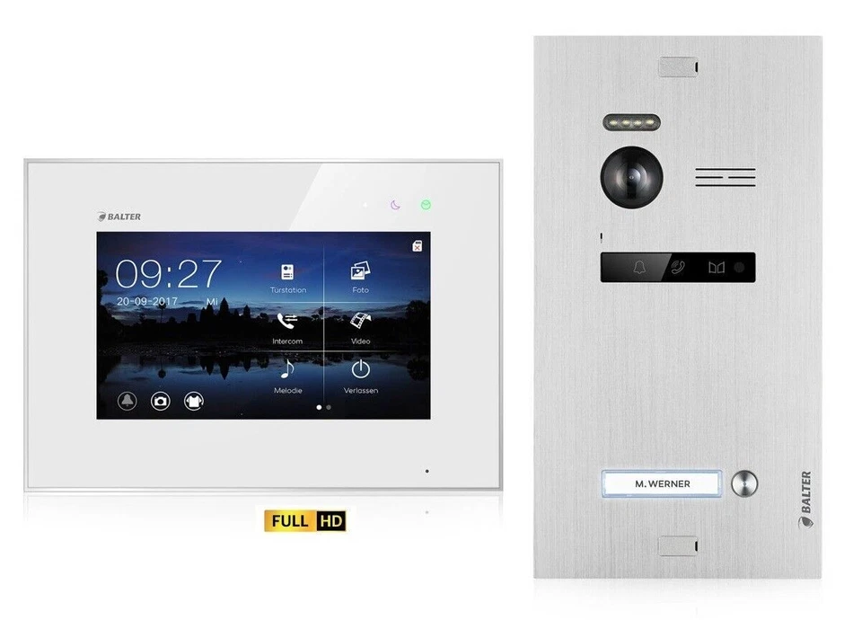 Balter EVO HD Video Türsprechanlage 1-12 Familienhaus Set 7" Monitor