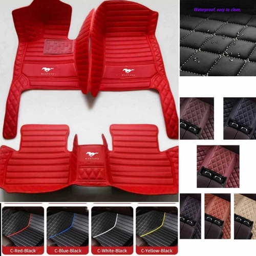 For Ford Mustang Car Floor Mats Luxury Custom Carpets Cargo Liners Waterproof - Picture 9 of 38