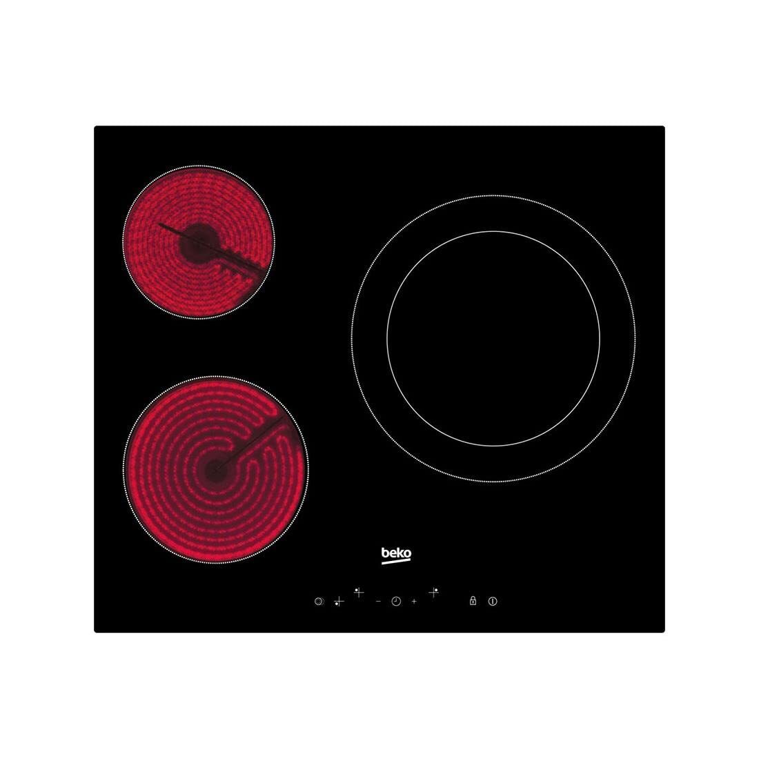 Beko HIC63402T piano cottura Incasso Ceramica Nero - Piastre (Incasso, (I1v)