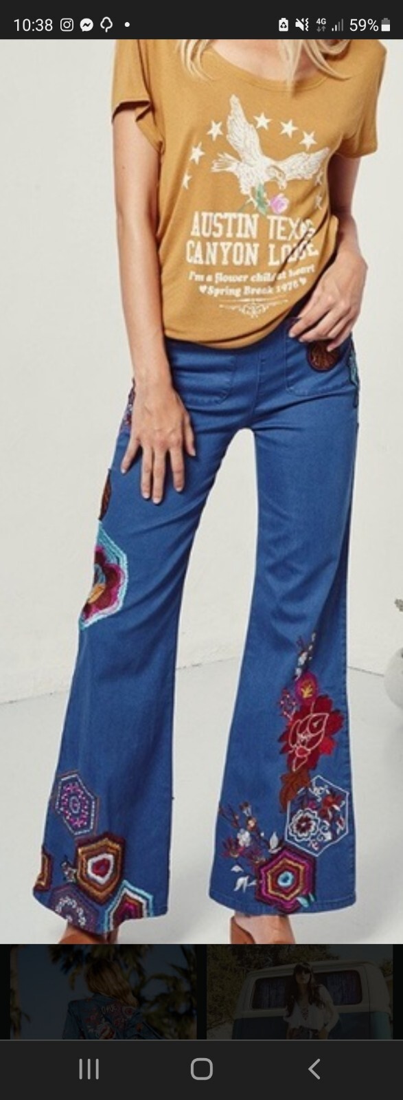 spell and the gypsy collective Flower Child Jeans Bells M VINTAGE