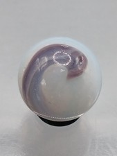 .65" Akro White, Purples Corkscrew Marble- CE148