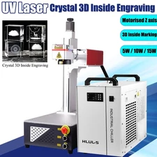 5W/10W/15W UV Laser Marking Machine Crystal 3D Inside Engraving Motorised Z axis