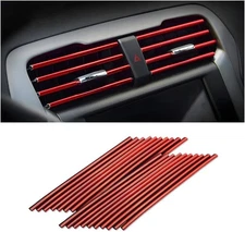 20 Pieces Car Air Conditioner Decoration Strip for Vent Outlet, Universal Red