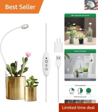 Indoor LED Grow Lights with 4-Level Dimming & Auto Timer - Perfect for Plants