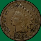 1901 Indian Head Cent Choice Very Fine VF+ Coin #39397
