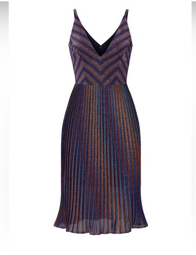 Dress The Population Haley Metallic Cocktail Party Evening Dress Size M NWT