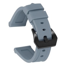 Silicone Watch Bands 20mm Soft Watch Band with Black Buckle, Gray