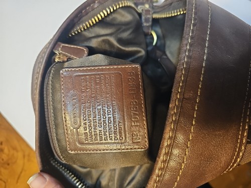 Coach VTG Bleecker Large Duffle Tote Sig. Logo Hobo Bucket Purse 11437 Brown - Picture 2 of 14