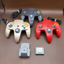 OEM Nintendo N64 Controller 3pc NUS-005 w Controller Pack NUS-004  Rumble Pack