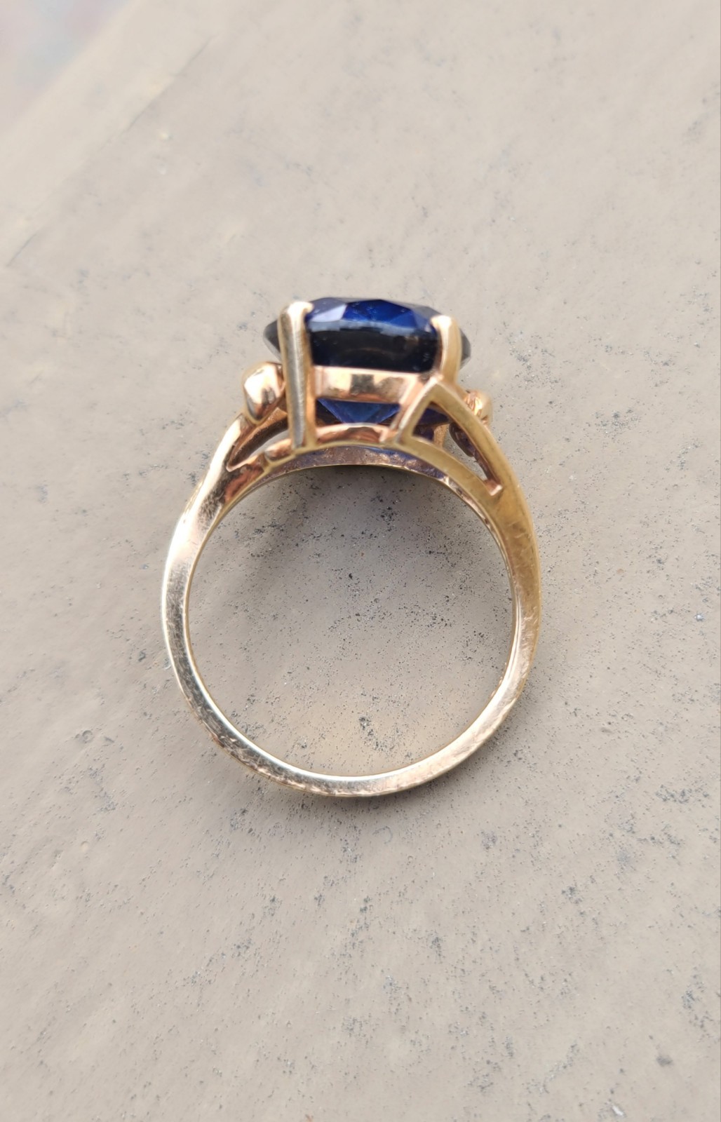 10k Solid Yellow Gold Genuine Blue Sapphire Gem R… - image 6