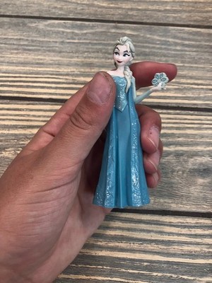 Disney Elsa Frozen Miniature Figurine Ice Queen Glitter Snowflake 3.5''