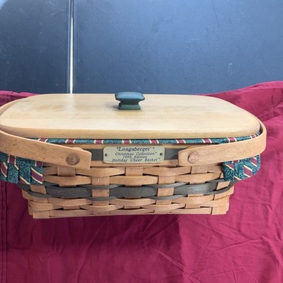 Longaberger 1996 Edition Holiday Cheer Basket w/Plastic & Clothe Liner w/Lid
